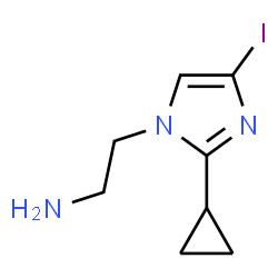 ChemSpider 2D Image | 2-(2-Cyclopropyl-4-iodo-1H-imidazol-1-yl)ethanamine | C8H12IN3