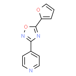 ChemSpider 2D Image | 4-[5-(2-Furyl)-1,2,4-oxadiazol-3-yl]pyridine | C11H7N3O2