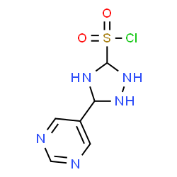 ChemSpider 2D Image | 5-(5-Pyrimidinyl)-1,2,4-triazolidine-3-sulfonyl chloride | C6H8ClN5O2S