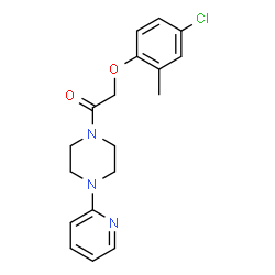 ChemSpider 2D Image | 2-(4-Chloro-2-methylphenoxy)-1-[4-(2-pyridinyl)-1-piperazinyl]ethanone | C18H20ClN3O2