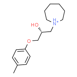 ChemSpider 2D Image | 1-[(2R)-2-Hydroxy-3-(4-methylphenoxy)propyl]azepanium | C16H26NO2