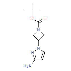 ChemSpider 2D Image | 2-Methyl-2-propanyl 3-(3-amino-1H-pyrazol-1-yl)-1-azetidinecarboxylate | C11H18N4O2