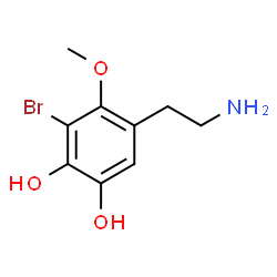 ChemSpider 2D Image | 5-(2-Aminoethyl)-3-bromo-4-methoxy-1,2-benzenediol | C9H12BrNO3