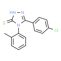 ChemSpider 2D Image | 5-(4-Chloro-phenyl)-4-o-tolyl-4H-[1,2,4]triazole-3-thiol | C15H12ClN3S