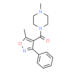 ChemSpider 2D Image | (5-methyl-3-phenyl-4-isoxazolyl)(4-methylpiperazino)methanone | C16H19N3O2