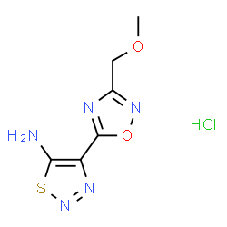 ChemSpider 2D Image | 4-[3-(Methoxymethyl)-1,2,4-oxadiazol-5-yl]-1,2,3-thiadiazol-5-amine hydrochloride (1:1) | C6H8ClN5O2S