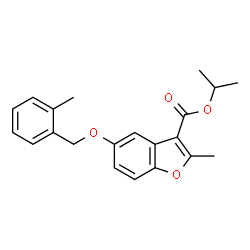 ChemSpider 2D Image | Isopropyl 2-methyl-5-[(2-methylbenzyl)oxy]-1-benzofuran-3-carboxylate | C21H22O4