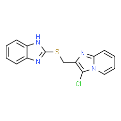 ChemSpider 2D Image | 2-{[(3-Chloroimidazo[1,2-a]pyridin-2-yl)methyl]sulfanyl}-1H-benzimidazole | C15H11ClN4S