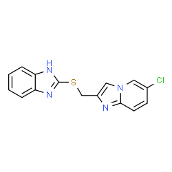 ChemSpider 2D Image | 2-{[(6-Chloroimidazo[1,2-a]pyridin-2-yl)methyl]sulfanyl}-1H-benzimidazole | C15H11ClN4S