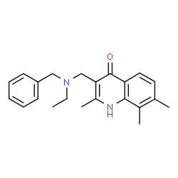 ChemSpider 2D Image | 3-{[Benzyl(ethyl)amino]methyl}-2,7,8-trimethylquinolin-4-ol | C22H26N2O