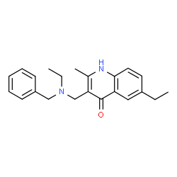 ChemSpider 2D Image | 3-{[benzyl(ethyl)amino]methyl}-6-ethyl-2-methylquinolin-4-ol | C22H26N2O