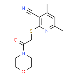 ChemSpider 2D Image | 4,6-Dimethyl-2-(2-morpholin-4-yl-2-oxo-ethylsulfanyl)-nicotinonitrile | C14H17N3O2S