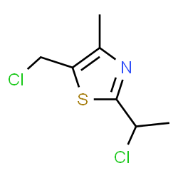 ChemSpider 2D Image | 2-(1-Chloroethyl)-5-(chloromethyl)-4-methyl-1,3-thiazole | C7H9Cl2NS