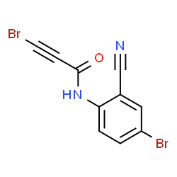ChemSpider 2D Image | 3-Bromo-N-(4-bromo-2-cyanophenyl)-2-propynamide | C10H4Br2N2O