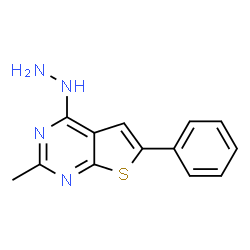 ChemSpider 2D Image | 4-HYDRAZINO-2-METHYL-6-PHENYLTHIENO(2,3-D)PYRIMIDINE | C13H12N4S