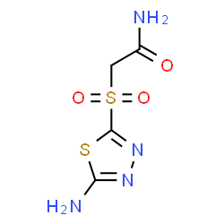 ChemSpider 2D Image | 2-[(5-Amino-1,3,4-thiadiazol-2-yl)sulfonyl]acetamide | C4H6N4O3S2
