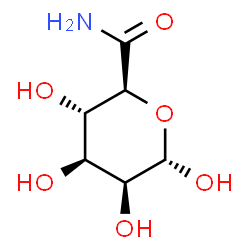 ChemSpider 2D Image | (2S,3S,4S,5S,6S)-3,4,5,6-Tetrahydroxytetrahydro-2H-pyran-2-carboxamide (non-preferred name) | C6H11NO6