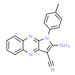 ChemSpider 2D Image | 2-Amino-1-(4-methylphenyl)-1H-pyrrolo[2,3-b]quinoxaline-3-carbonitrile | C18H13N5