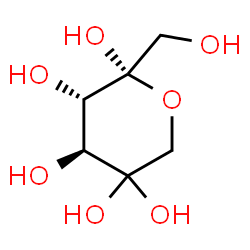 ChemSpider 2D Image | (2R,3S,4S)-2-(Hydroxymethyl)dihydro-2H-pyran-2,3,4,5,5(6H)-pentol (non-preferred name) | C6H12O7