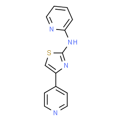 ChemSpider 2D Image | N-[4-(4-Pyridinyl)-1,3-thiazol-2-yl]-2-pyridinamine | C13H10N4S