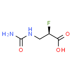 ChemSpider 2D Image | (2R)-3-(Carbamoylamino)-2-fluoropropanoic acid | C4H7FN2O3