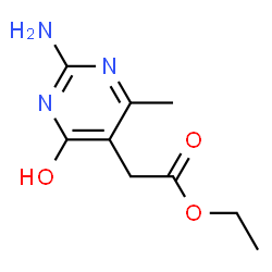ChemSpider 2D Image | Ethyl-(2-amino-4-hydroxy-6-methylpyrimidin-5-yl)acetat | C9H13N3O3