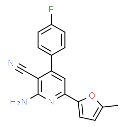 ChemSpider 2D Image | 2-Amino-4-(4-fluorophenyl)-6-(5-methyl-2-furyl)nicotinonitrile | C17H12FN3O