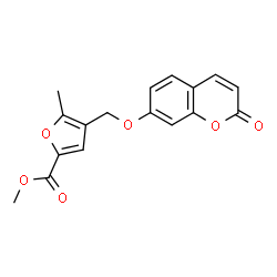 ChemSpider 2D Image | Methyl 5-methyl-4-{[(2-oxo-2H-chromen-7-yl)oxy]methyl}-2-furoate | C17H14O6