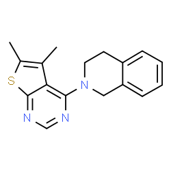 ChemSpider 2D Image | 2-(5,6-Dimethylthieno[2,3-d]pyrimidin-4-yl)-1,2,3,4-tetrahydroisoquinoline | C17H17N3S