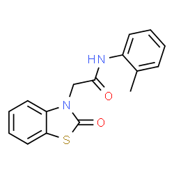 ChemSpider 2D Image | N-(2-Methylphenyl)-2-(2-oxo-1,3-benzothiazol-3(2H)-yl)acetamide | C16H14N2O2S