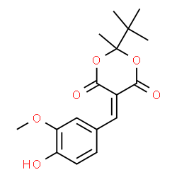 ChemSpider 2D Image | 5-(4-Hydroxy-3-methoxybenzylidene)-2-methyl-2-(2-methyl-2-propanyl)-1,3-dioxane-4,6-dione | C17H20O6