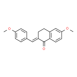 ChemSpider 2D Image | (2E)-6-Methoxy-2-(4-methoxybenzylidene)-3,4-dihydro-1(2H)-naphthalenone | C19H18O3