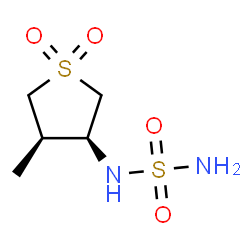 ChemSpider 2D Image | N-[(3S,4R)-4-Methyl-1,1-dioxidotetrahydro-3-thiophenyl]sulfuric diamide | C5H12N2O4S2