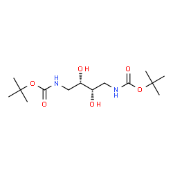 ChemSpider 2D Image | Bis(2-methyl-2-propanyl) [(2S,3S)-2,3-dihydroxy-1,4-butanediyl]biscarbamate | C14H28N2O6