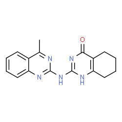 ChemSpider 2D Image | 2-[(4-Methyl-2-quinazolinyl)amino]-5,6,7,8-tetrahydro-4(1H)-quinazolinone | C17H17N5O
