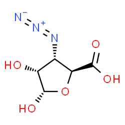 ChemSpider 2D Image | 3-Azido-3-deoxy-alpha-D-ribofuranuronic acid | C5H7N3O5