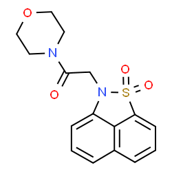 ChemSpider 2D Image | 2-(1,1-Dioxido-2H-naphtho[1,8-cd][1,2]thiazol-2-yl)-1-(4-morpholinyl)ethanone | C16H16N2O4S