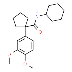 ChemSpider 2D Image | N-Cyclohexyl-1-(3,4-dimethoxyphenyl)cyclopentanecarboxamide | C20H29NO3