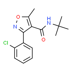ChemSpider 2D Image | N-(tert-butyl)-3-(2-chlorophenyl)-5-methylisoxazole-4-carboxamide | C15H17ClN2O2