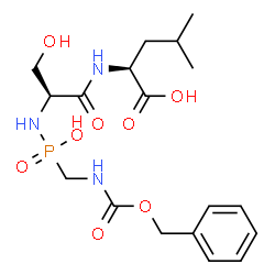 ChemSpider 2D Image | N-[({[(Benzyloxy)carbonyl]amino}methyl)(hydroxy)phosphoryl]-L-seryl-L-leucine | C18H28N3O8P