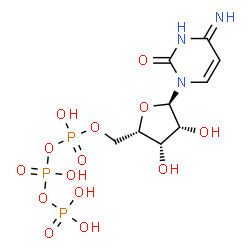 ChemSpider 2D Image | 4-Amino-1-{5-O-[(S)-hydroxy{[(S)-hydroxy(phosphonooxy)phosphoryl]oxy}phosphoryl]-alpha-L-lyxofuranosyl}-2(1H)-pyrimidinone | C9H16N3O14P3
