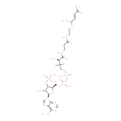 ChemSpider 2D Image | (9R,20E)-1-[(2R,3S,4R,5R)-5-(6-Amino-9H-purin-9-yl)-4-hydroxy-3-(phosphonooxy)tetrahydro-2-furanyl]-3,5,9,19-tetrahydroxy-8,8-dimethyl-10,14-dioxo-2,4,6-trioxa-18-thia-11,15-diaza-3,5-diphosphadocos-2
0-en-22-oic acid 3,5-dioxide (non-preferred name) | C25H40N7O19P3S