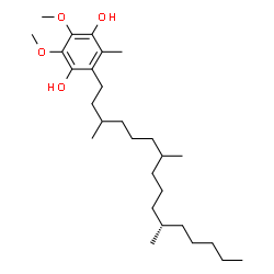 ChemSpider 2D Image | 2,3-Dimethoxy-5-methyl-6-[(11S)-3,7,11-trimethylhexadecyl]-1,4-benzenediol | C28H50O4