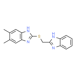 ChemSpider 2D Image | 2-[(1H-Benzimidazol-2-ylmethyl)sulfanyl]-5,6-dimethyl-1H-benzimidazole | C17H16N4S