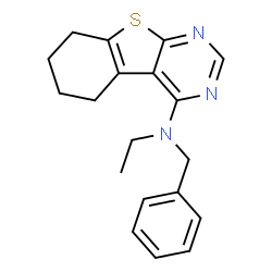 ChemSpider 2D Image | N-Benzyl-N-ethyl-5,6,7,8-tetrahydro[1]benzothieno[2,3-d]pyrimidin-4-amine | C19H21N3S