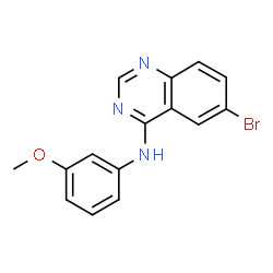 ChemSpider 2D Image | 6-Bromo-N-(3-methoxyphenyl)-4-quinazolinamine | C15H12BrN3O