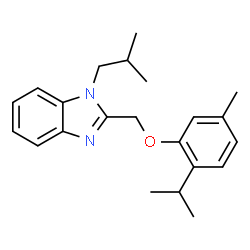 ChemSpider 2D Image | 1-Isobutyl-2-[(2-isopropyl-5-methylphenoxy)methyl]-1H-benzimidazole | C22H28N2O