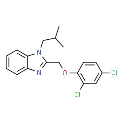 ChemSpider 2D Image | 2-[(2,4-Dichlorophenoxy)methyl]-1-isobutyl-1H-benzimidazole | C18H18Cl2N2O