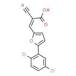 ChemSpider 2D Image | (2Z)-2-Cyano-3-[5-(2,5-dichlorophenyl)-2-furyl]acrylic acid | C14H7Cl2NO3