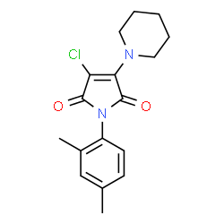 ChemSpider 2D Image | 3-Chloro-1-(2,4-dimethylphenyl)-4-(1-piperidinyl)-1H-pyrrole-2,5-dione | C17H19ClN2O2
